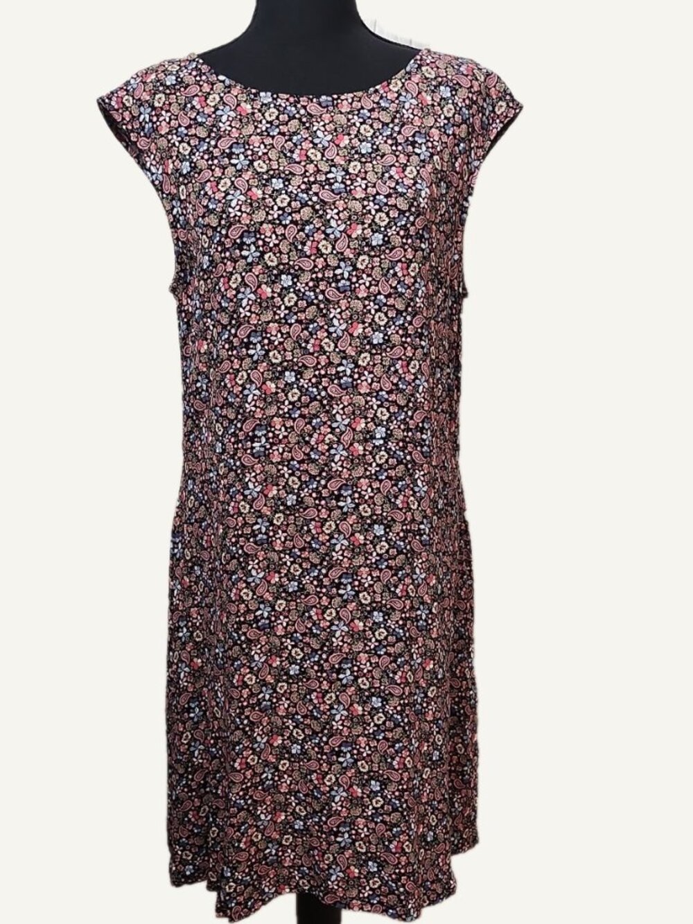 LOFT Floral Paisley Shift Dress Size 14 Sleeveless Boho
